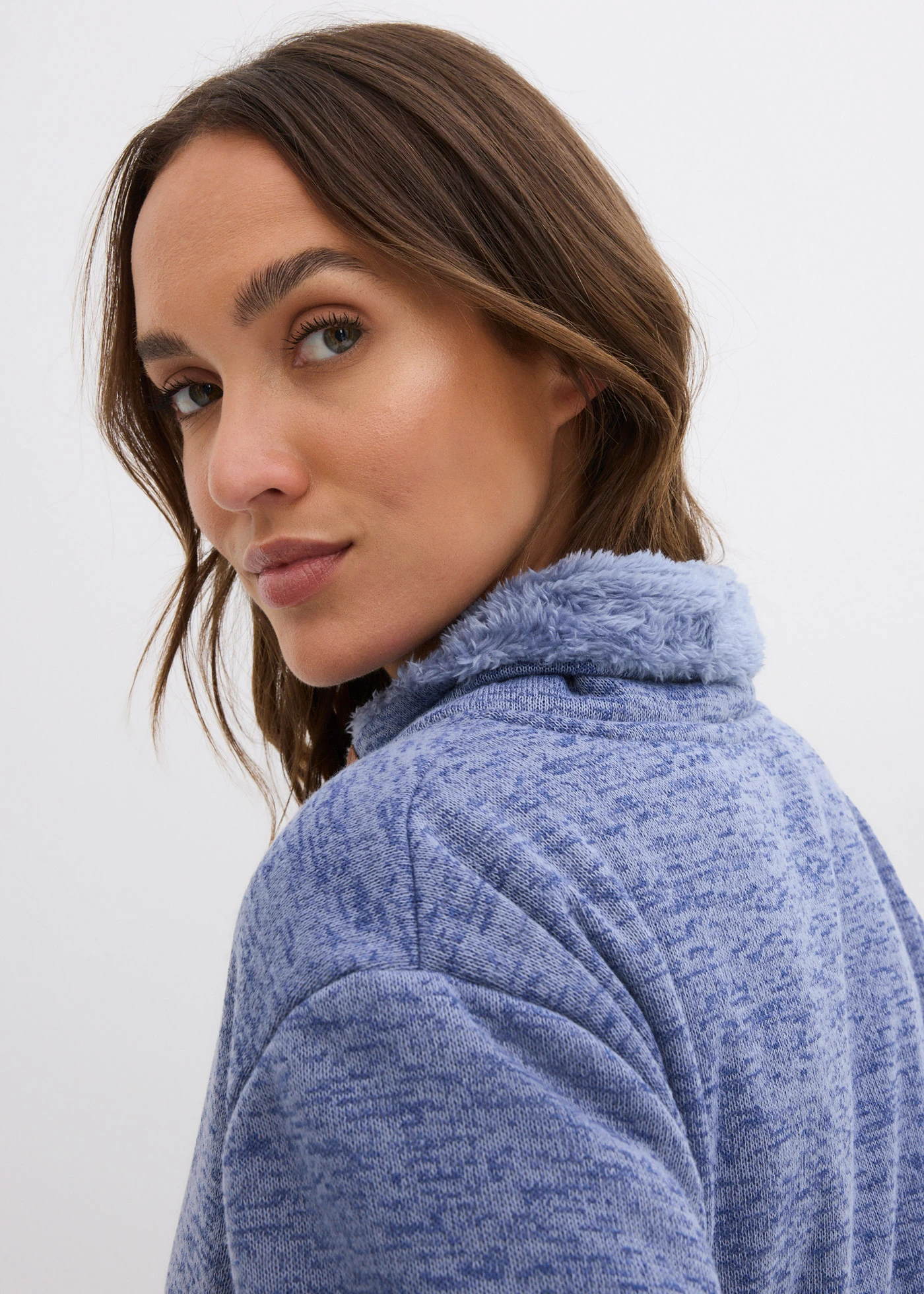 Dlouhá mikina • matně modrý melír • bonprix obchod