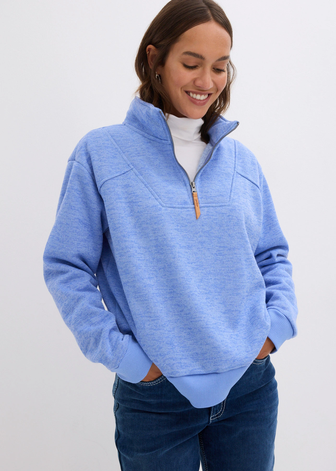 Velmi měkká oversize mikina • perlově modrá • bonprix obchod