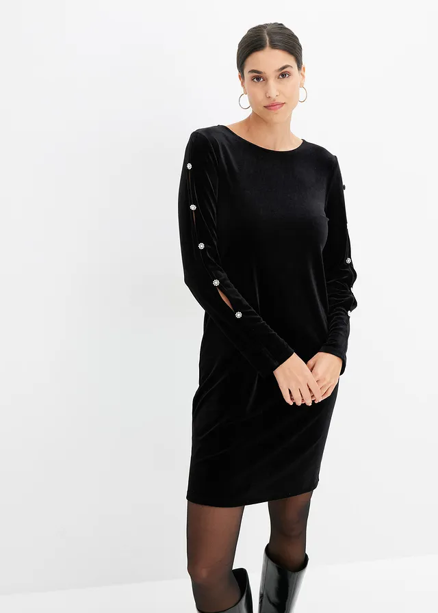 Mini jurk van zacht fluweel • zwart • product-page.page-title-suffix