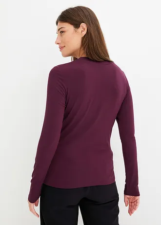 Longsleeve met mesh, Kleur: wijnrood