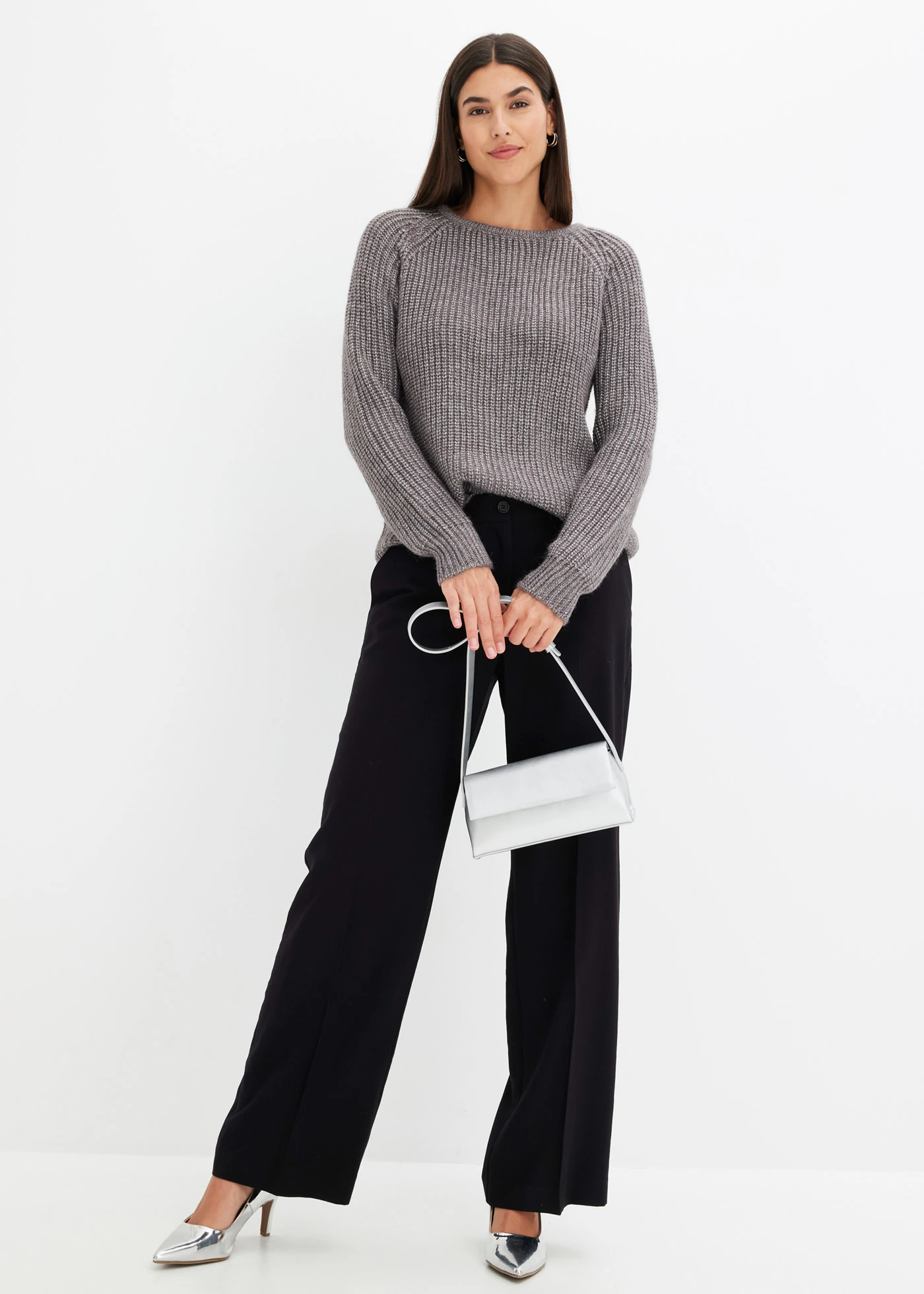 Pull en grosse maille avec fil brillant • anthracite • Boutique bonprix