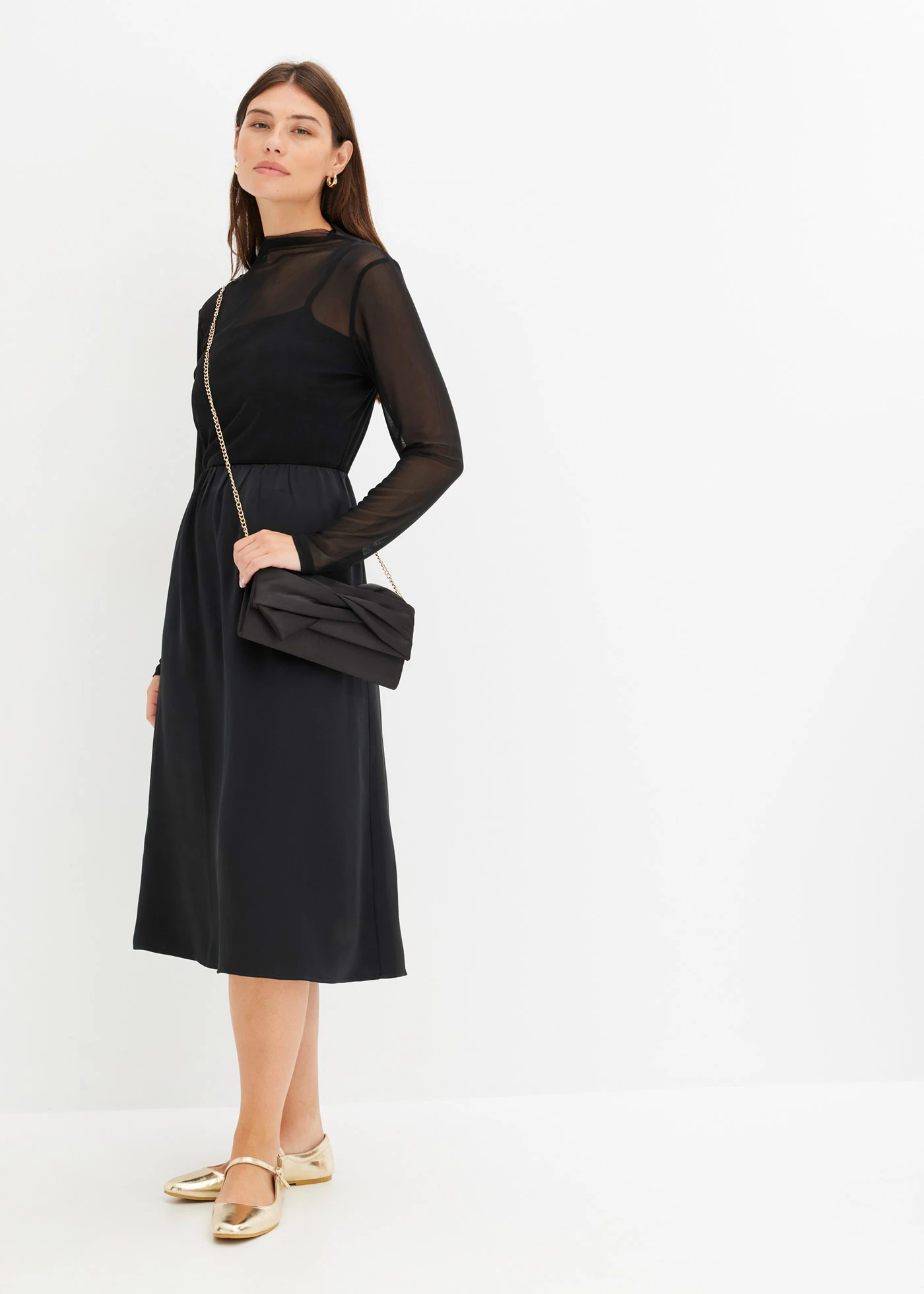 Longsleeve met mesh • zwart • bonprix online shop