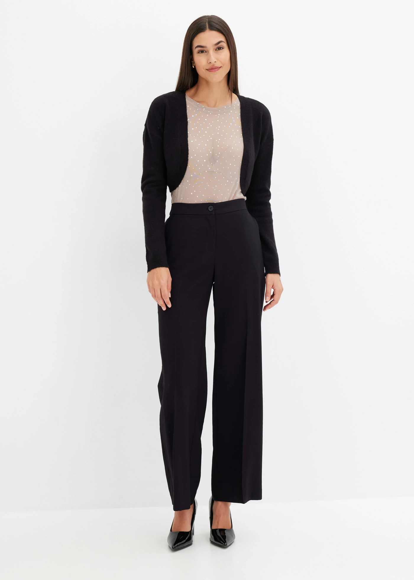 Longsleeve van glazend mesh • natuursteen-zilverkleur • bonprix online shop