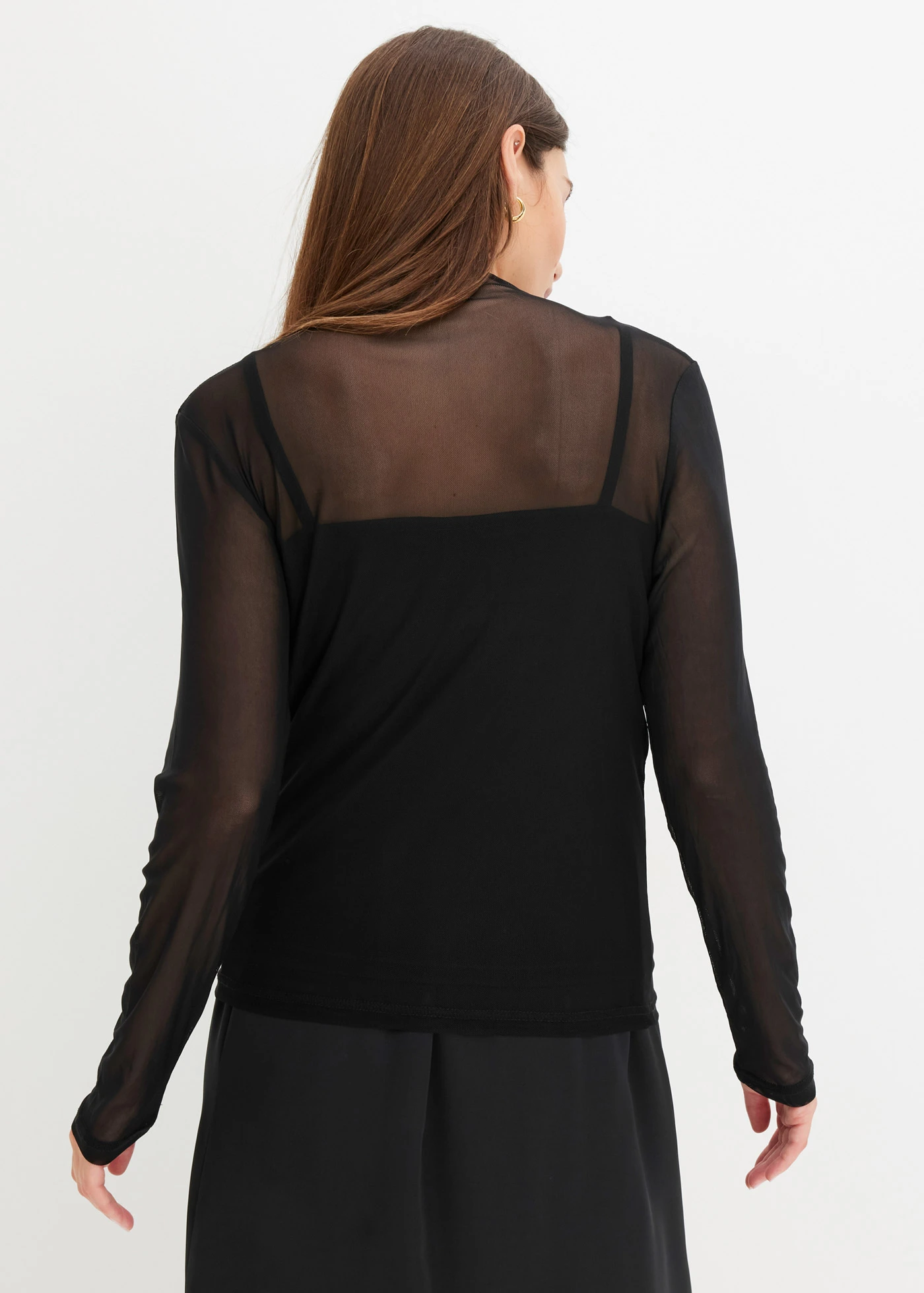 Longsleeve met mesh • zwart • bonprix online shop