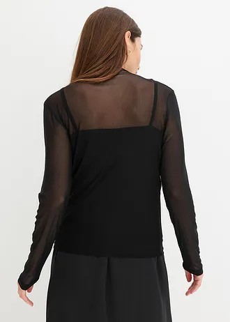 Longsleeve met mesh • zwart • bonprix online shop