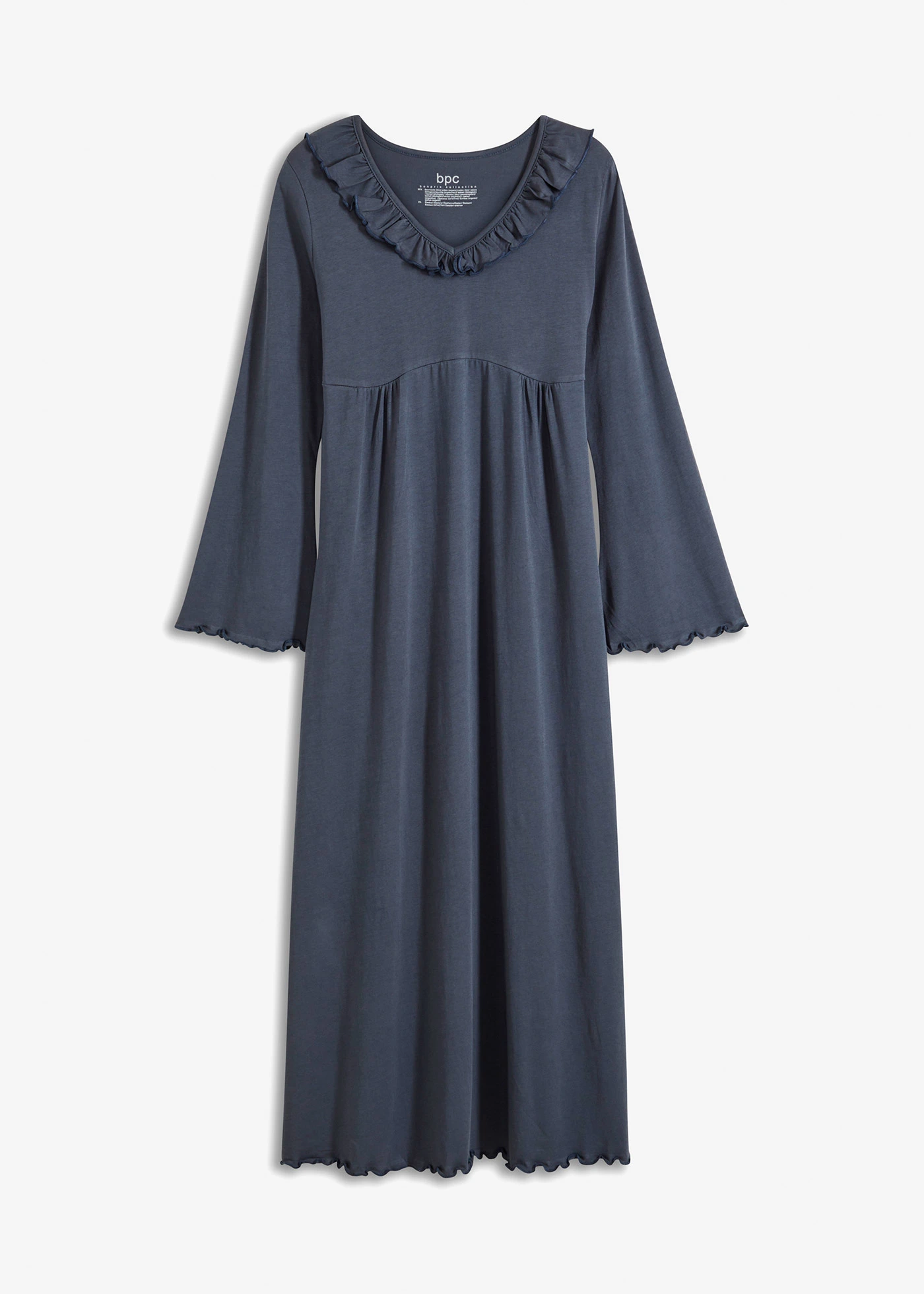 Chemise de nuit à volants • bleu nuit • Boutique bonprix