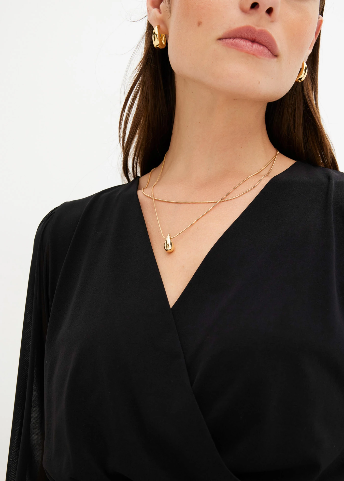 Triko s dlouhým rukávem, se síťovinou • černá • bonprix obchod