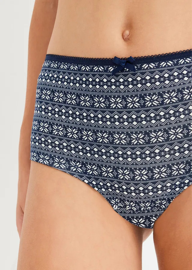 Lot de 4 culottes coton Maxi • bleu foncé-blanc motif + bleu foncé • product-page.page-title-suffix