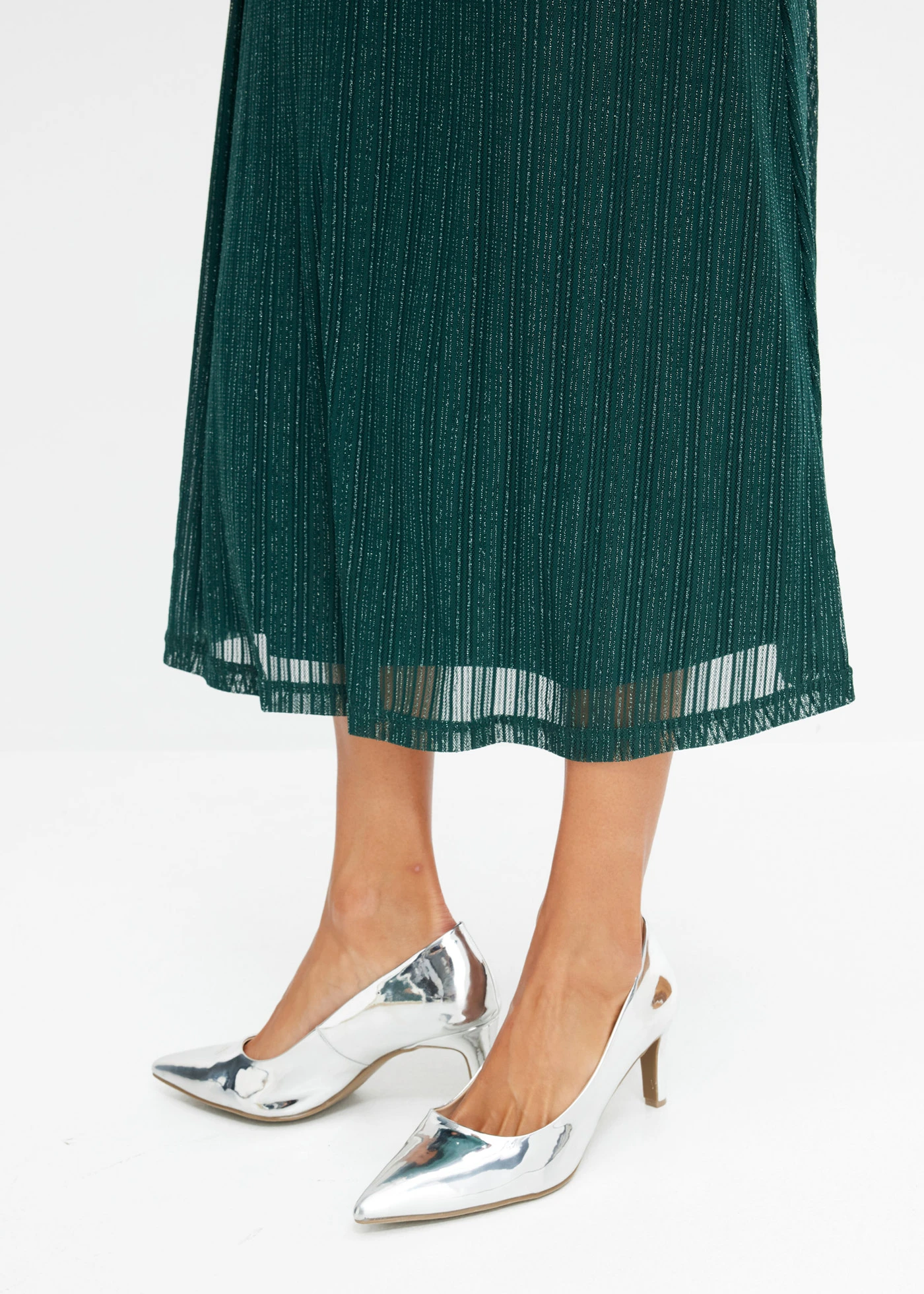 Midi jurk met glittereffect • diepgroen • bonprix online shop