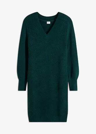 Gebreide jurk, Kleur: diepgroen