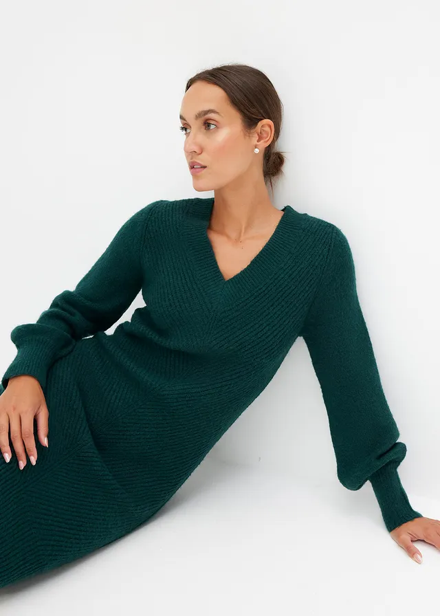 Gebreide jurk • diepgroen • product-page.page-title-suffix