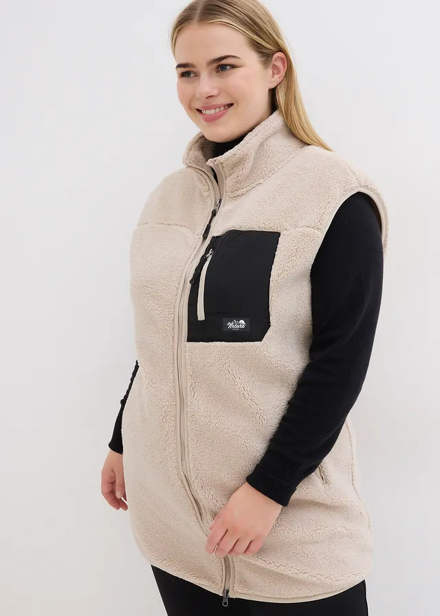 Gilet polaire sans manches, Couleur: gris pierre