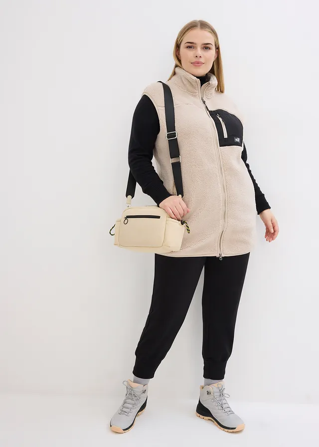 Bodywarmer van teddy fleece, Kleur: steengrijs
