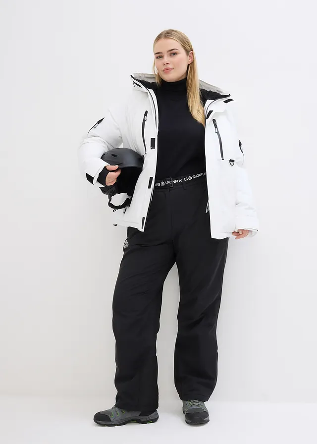 Veste de ski imperméable avec pare-neige, Couleur: blanc