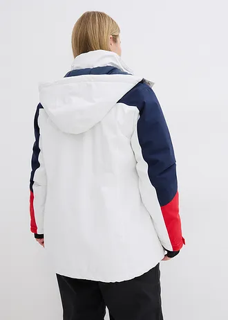 Outdoor ski-jas met ventilatieopeningen, waterdicht, Kleur: wit-donkerblauw