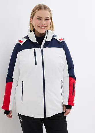 Outdoor ski-jas met ventilatieopeningen, waterdicht, Kleur: wit-donkerblauw