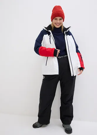 Outdoor ski-jas met ventilatieopeningen, waterdicht, Kleur: wit-donkerblauw