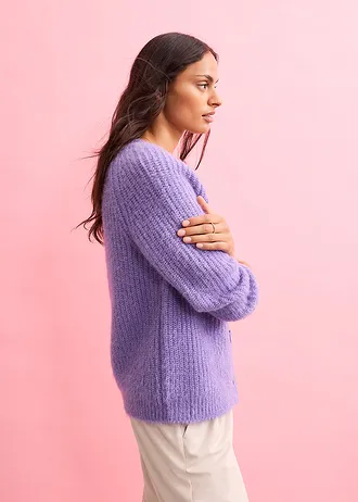 Gilet en grosse maille côtelée • violet tendre • Boutique bonprix