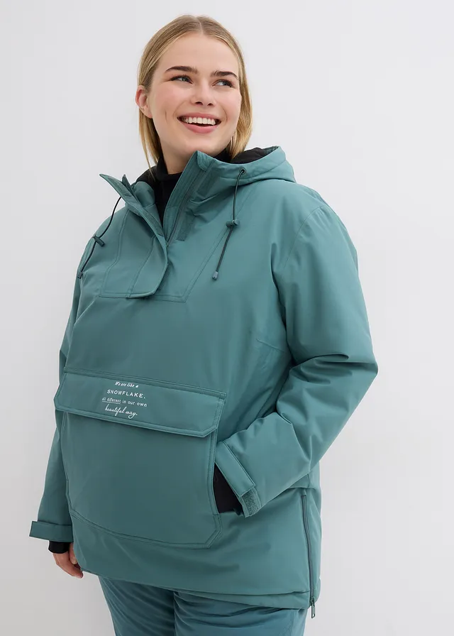 Veste de ski imperméable avec doublure polaire, Couleur: gris vert