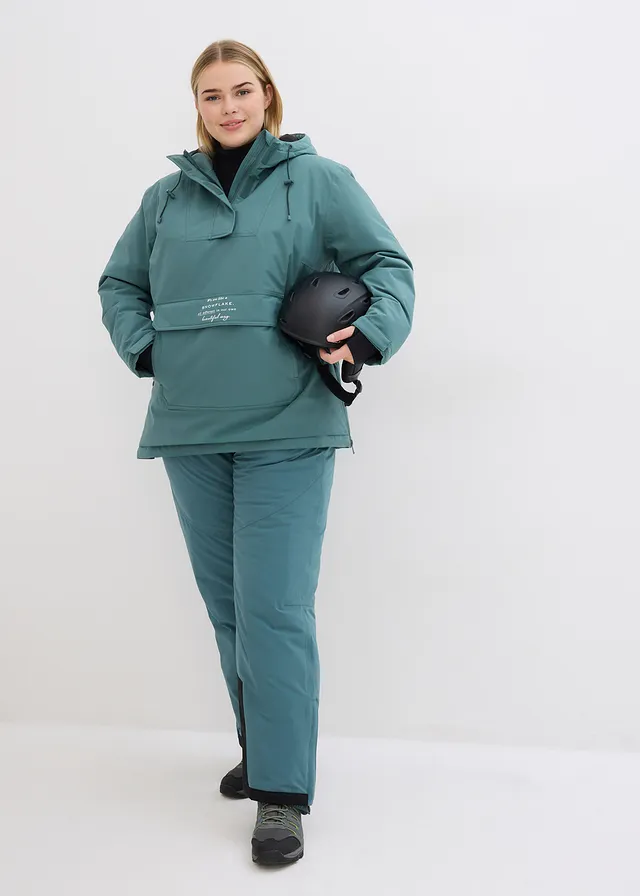 Veste de ski imperméable avec doublure polaire, Couleur: gris vert