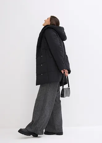 Prošívaná bunda s umělou kožešinou • černá • bonprix obchod