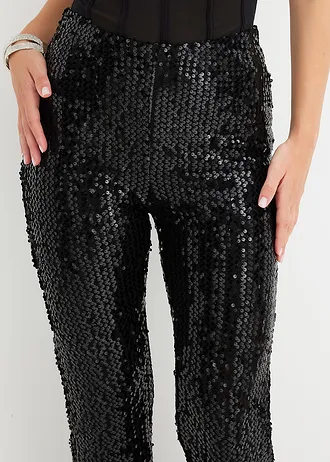 Pantalon à sequins • noir • Boutique bonprix
