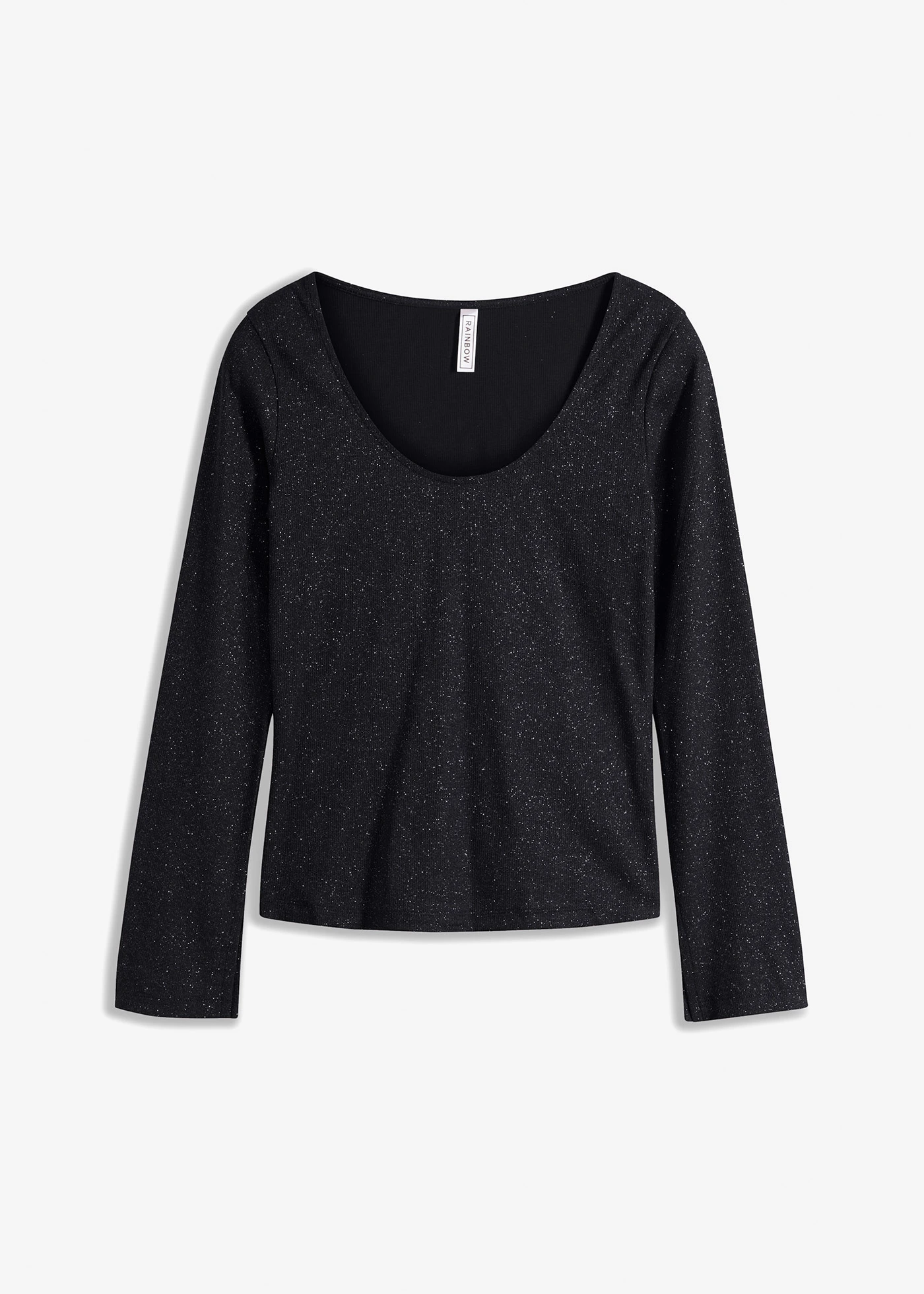 Glanzend geribd shirt • zwart • bonprix online shop