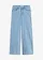 Jean large, taille mi-haute, extensible, Couleur: bleu clair denim used