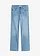Jean droit taille haute, extensible, Couleur: bleu clair denim used