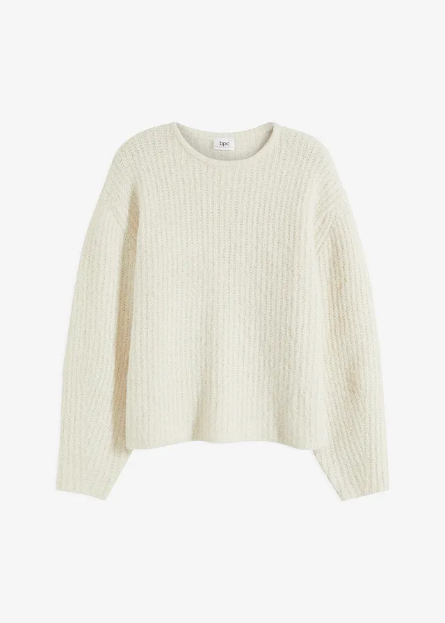 Svetr ze silnější pleteniny • přírodní bílá • bonprix obchod