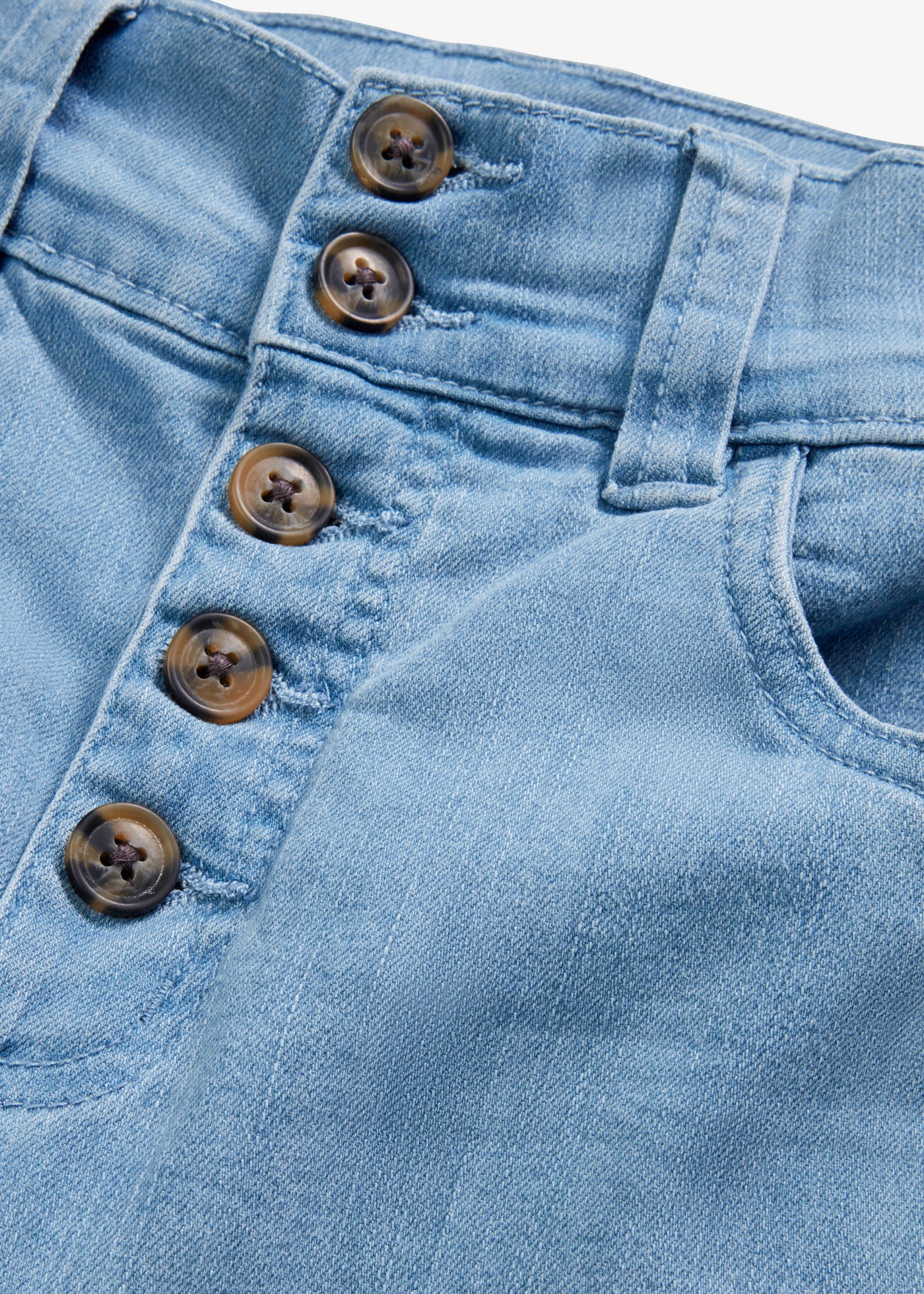 Jeansy ze stretchem, high waist, straight • jasnoniebieski denim "used" • sklep bonprix