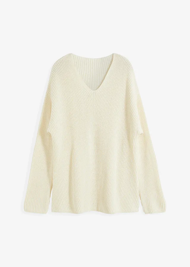 Pulover oversize, din material cu lână
