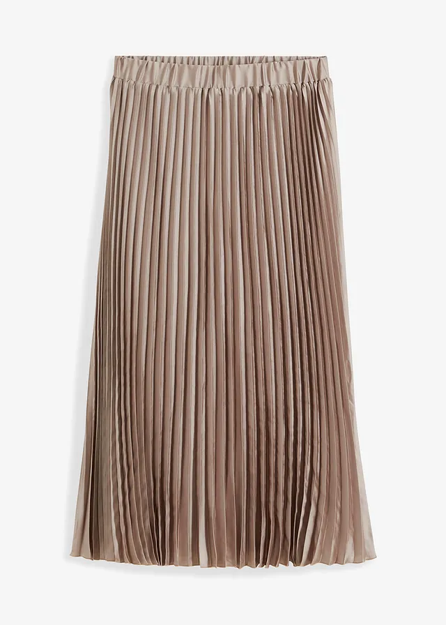 Plissé rok van fijn satijn • natuursteen • bonprix online shop