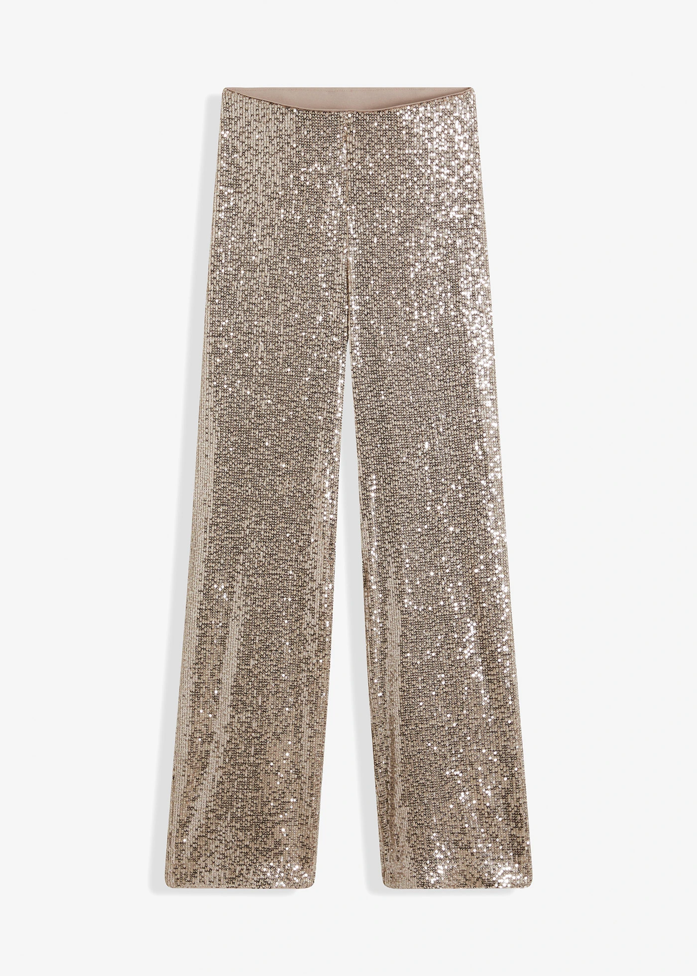 Pantalon en jersey à sequins • marron clair • Boutique bonprix