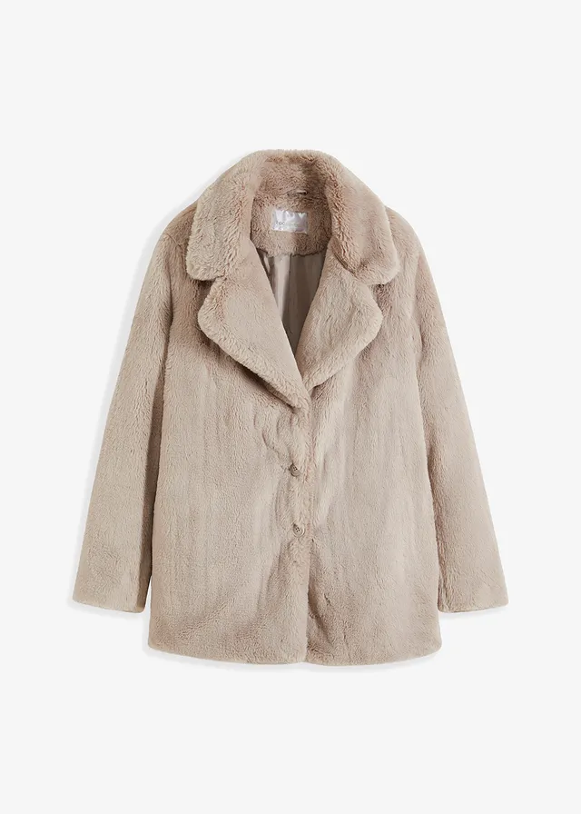 Manteau en peluche • grès • Boutique bonprix