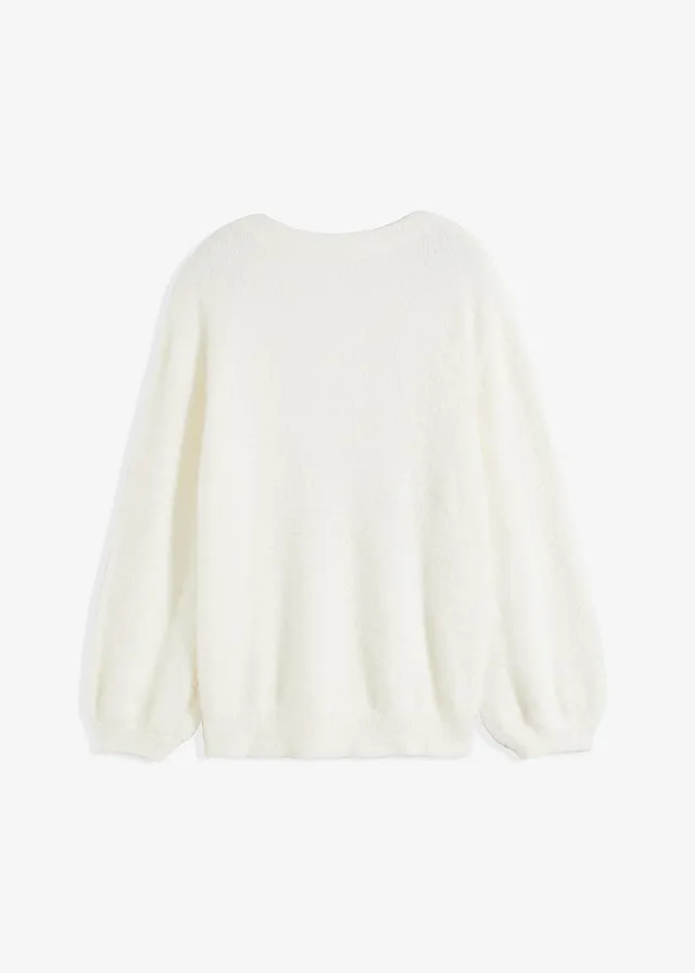 Pulover oversize cu decupaj adânc pe spate