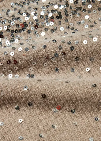 Svetr s pajetkami • béžovošedo-stříbrná • bonprix obchod