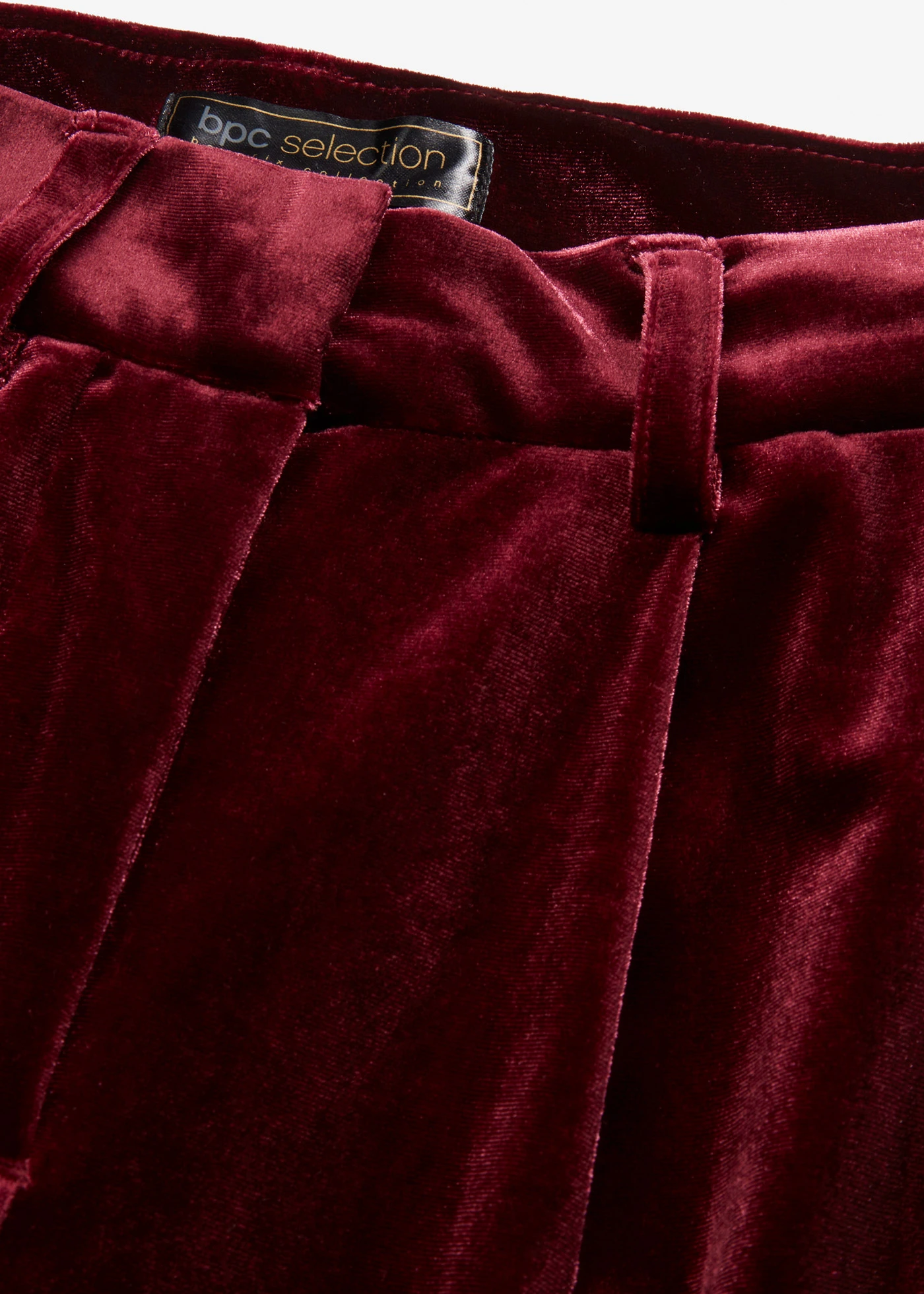 Kalhoty z jemného sametu • javorově červená • bonprix obchod