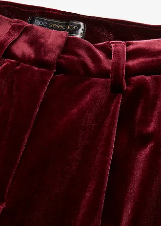 Kalhoty z jemného sametu • javorově červená • bonprix obchod