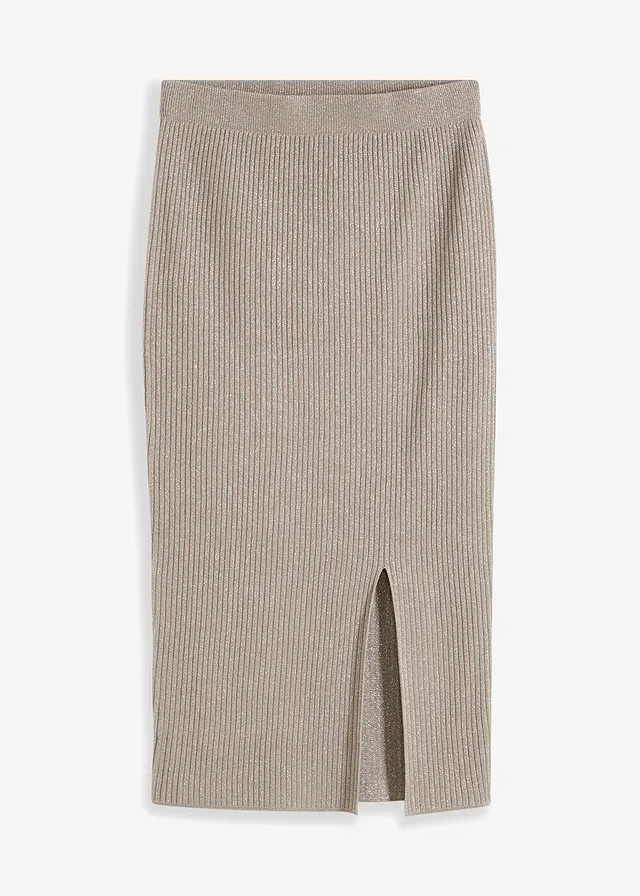 Jupe douce en maille • argenté-grès • Boutique bonprix