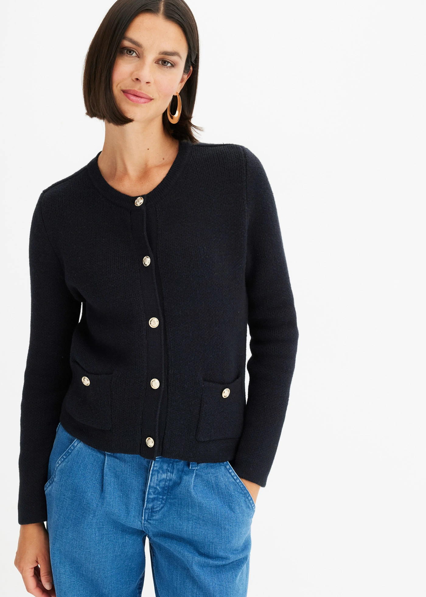 Gilet en maille • noir • Boutique bonprix