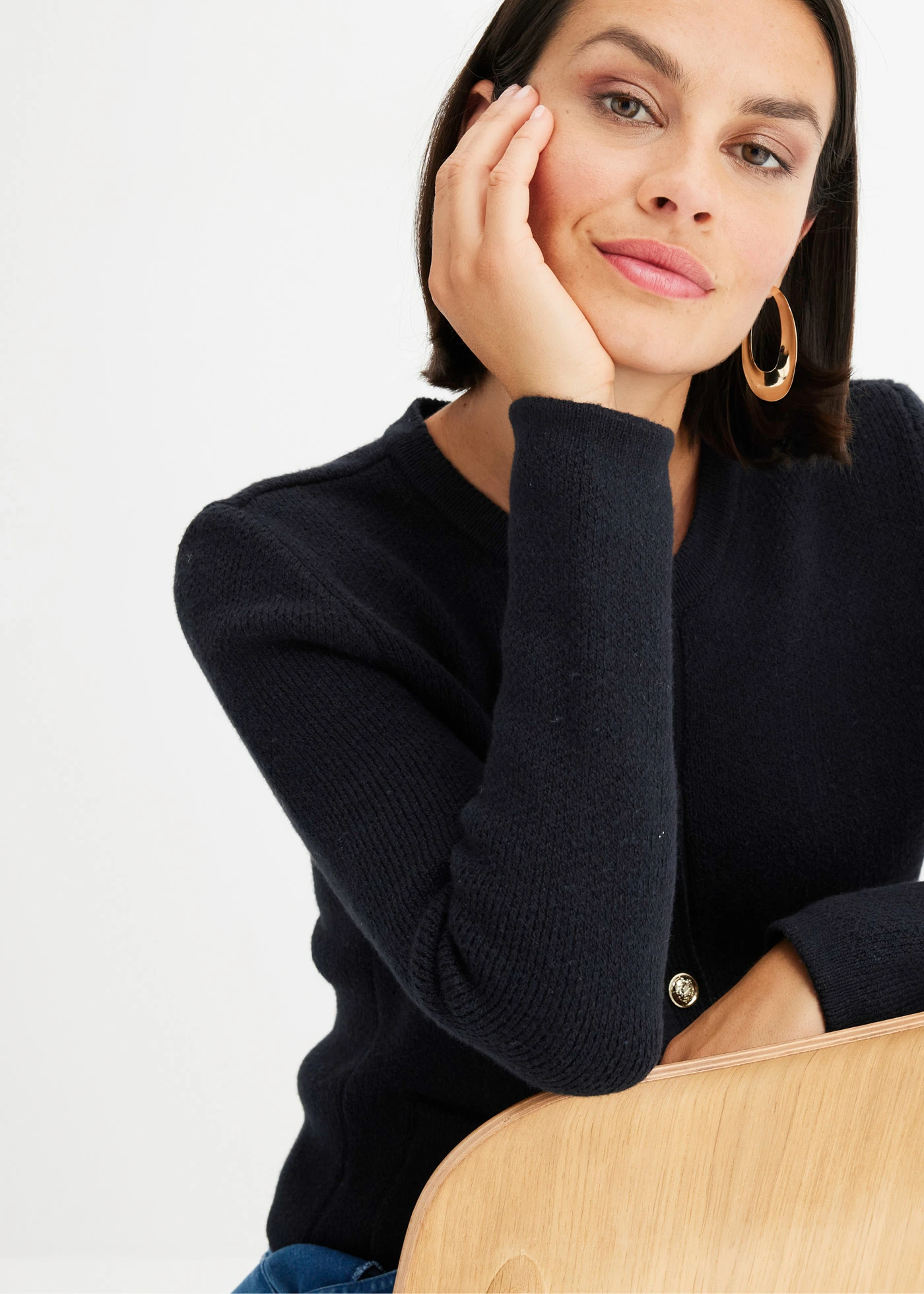 Gilet en maille • noir • Boutique bonprix