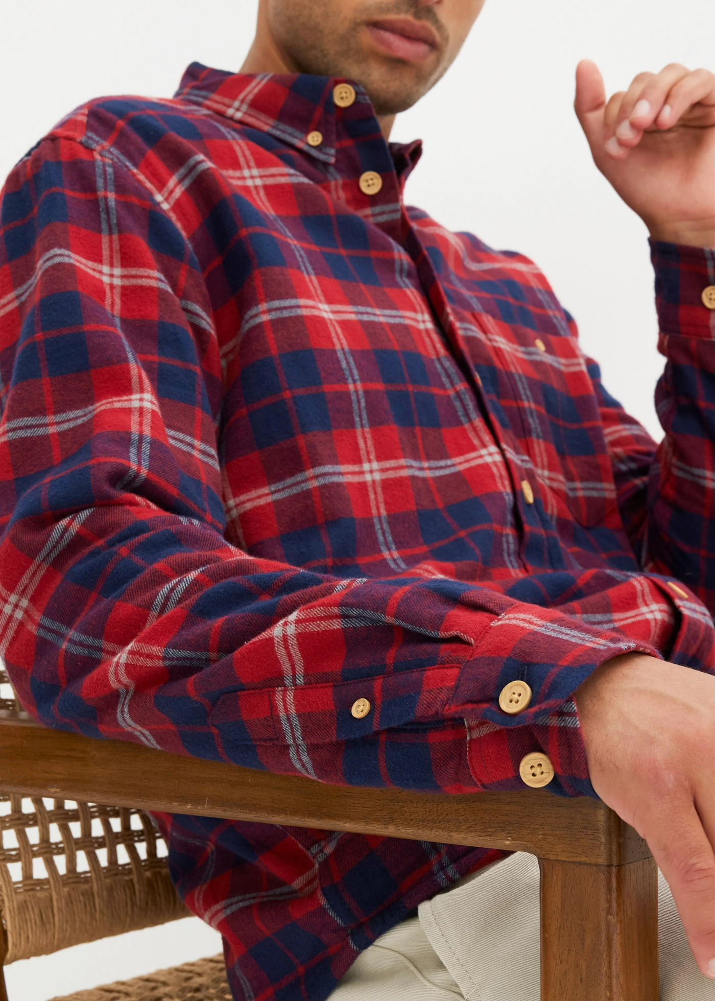 Flanelová košile s hřejivou flísovou podšívkou • rudá-šedá-tmavě modrá -nugátová kostkované • bonprix obchod