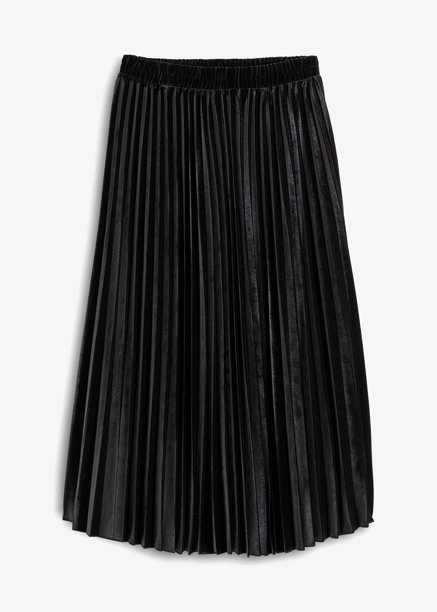 Plisovaná sukně z jemného sametu • černá • bonprix obchod