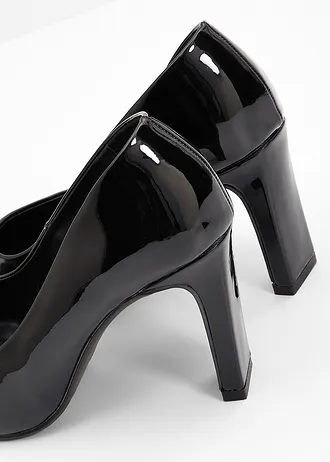 Czółenka na wysokim obcasie • czarny • sklep bonprix