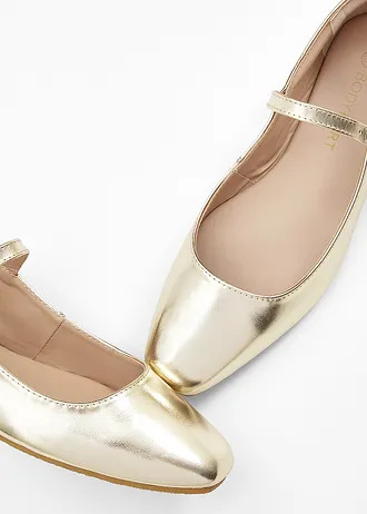 Ballerines à bride • doré • Boutique bonprix