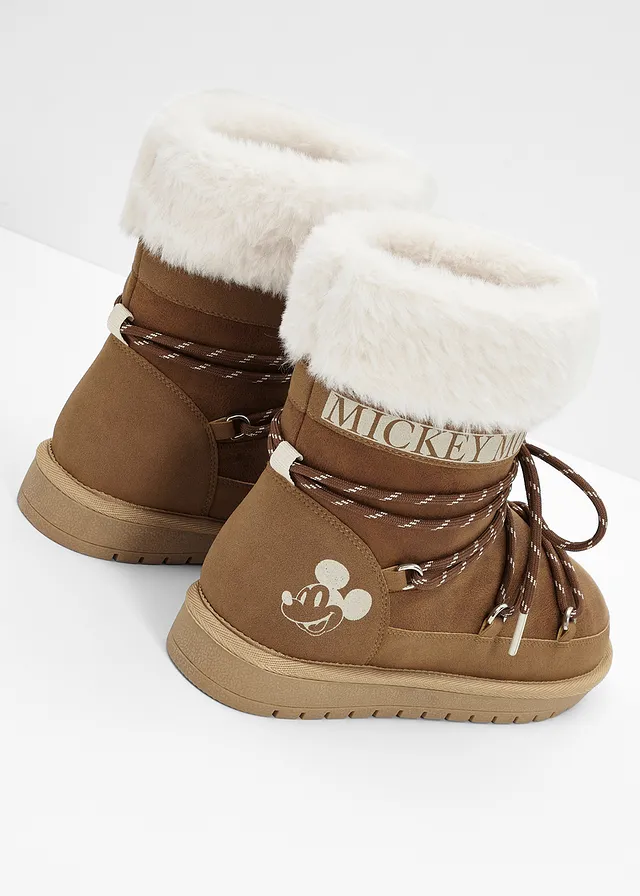 Boots lacées Disney Mickey Mouse, Couleur: marron