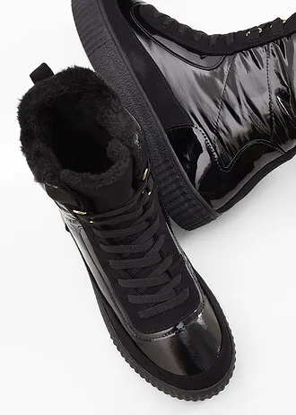 Boots fourrées à lacets • noir • Boutique bonprix