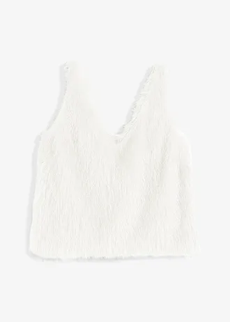 Blousetop met fluffy garen • wolwit • bonprix online shop