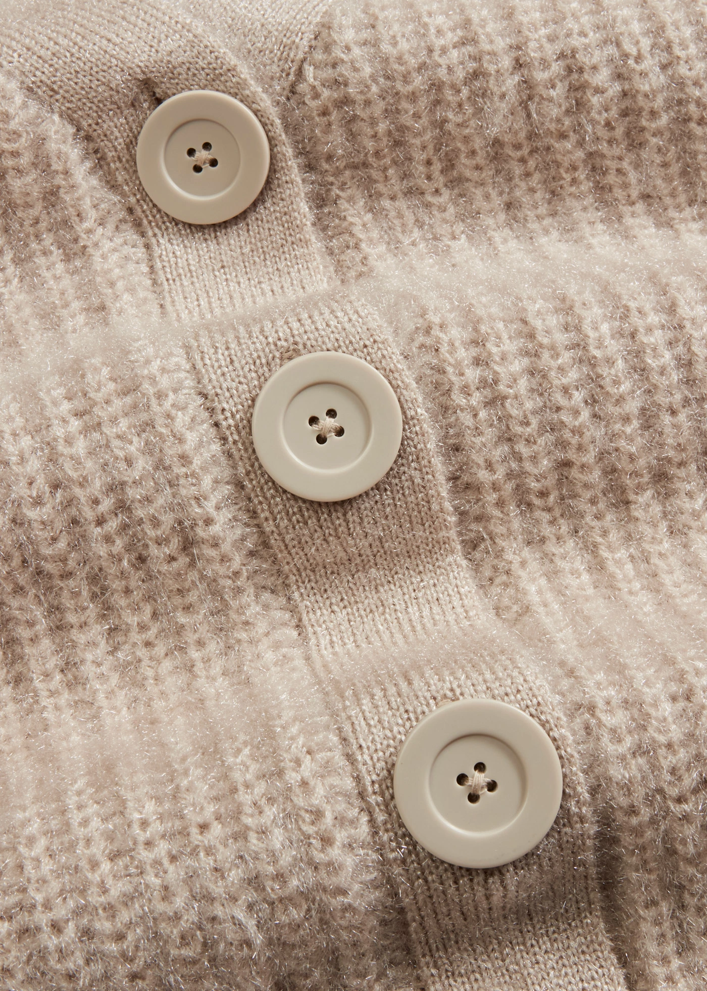 Jachetă tricotată cu ochiuri mari, ripsată, cu efect lucios • maro-chit • magazin bonprix